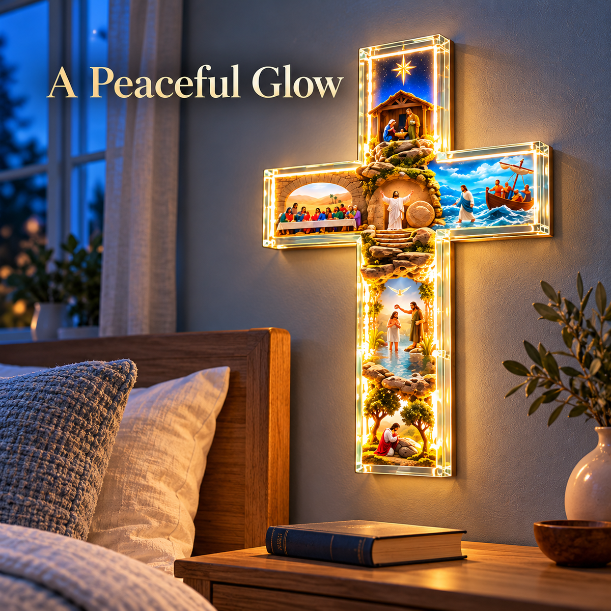 🙏✝️ Jesus Story Cross Lamp – A Gift of Faith, Hope & Love ✨
