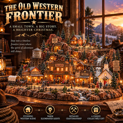 🤠🎄The Old Western Frontier – Lighted Miniature Western Village✨