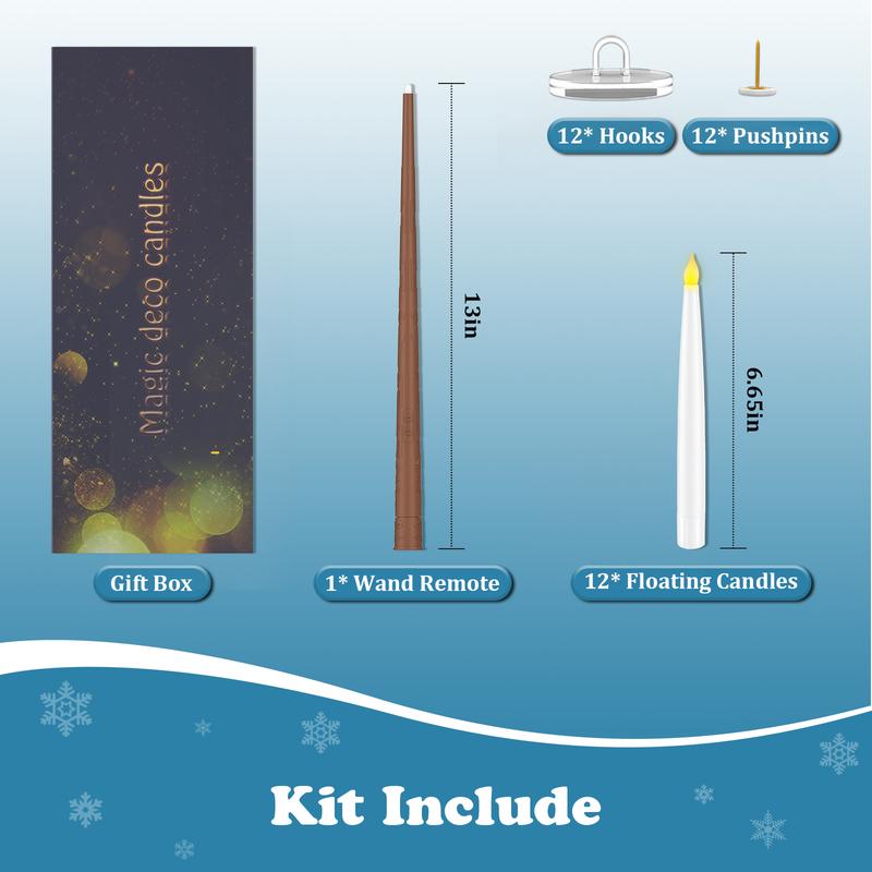 ✨ Magic Wand Flameless Floating LED Candles – 12-Pack Hanging Lights