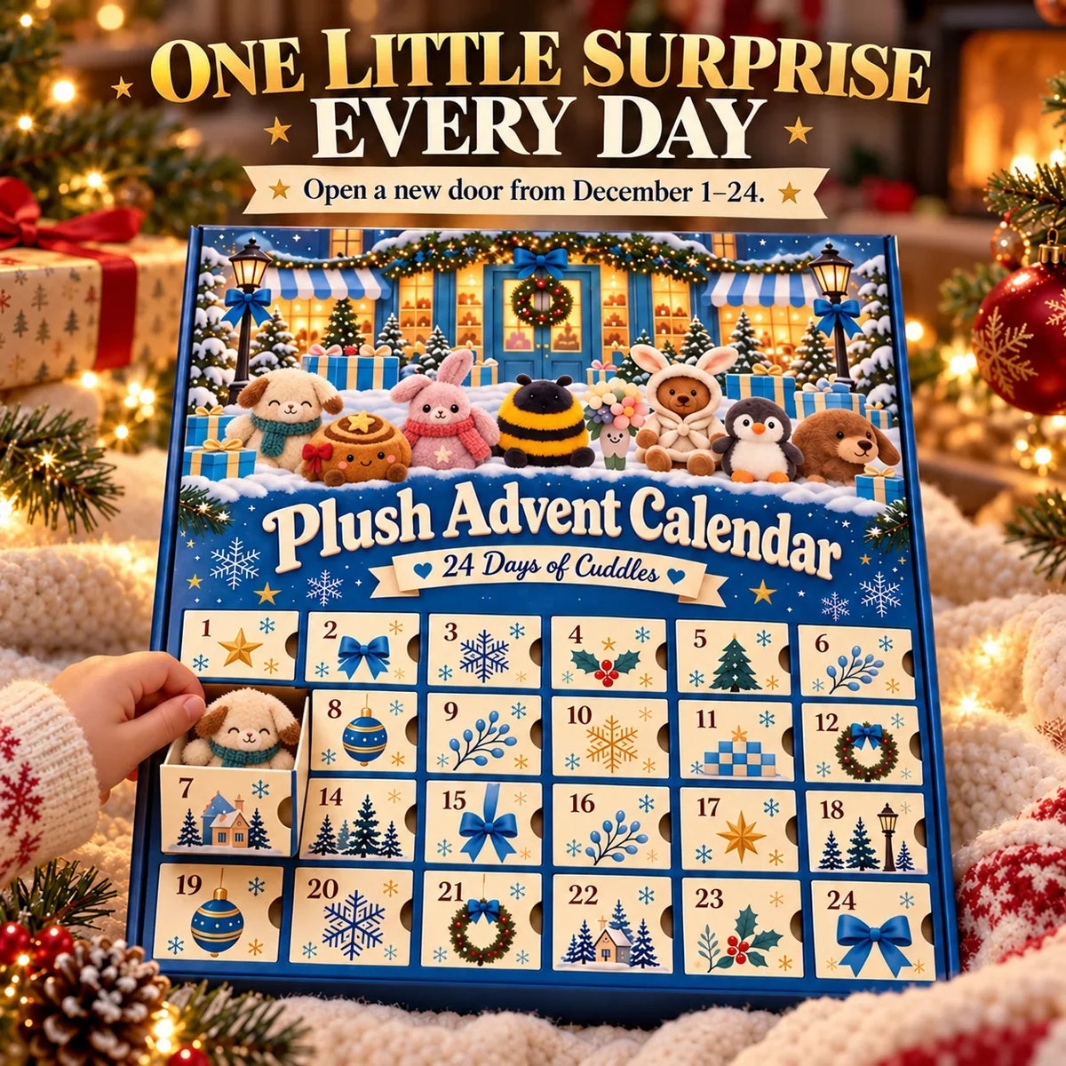 🧸24-Day Christmas Plush Advent Calendar – 24 Mini Plush Surprises