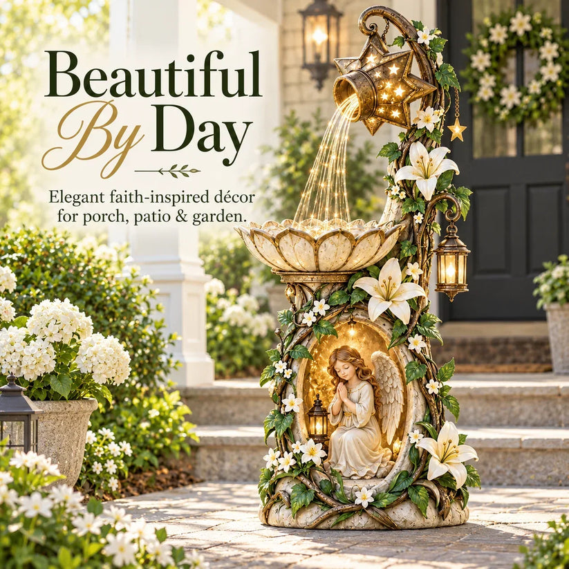 🔥Christmas Specials👼✨ Angel Starlight GardenFountainTM - Faith-inspiredLighted Outdoor Decor