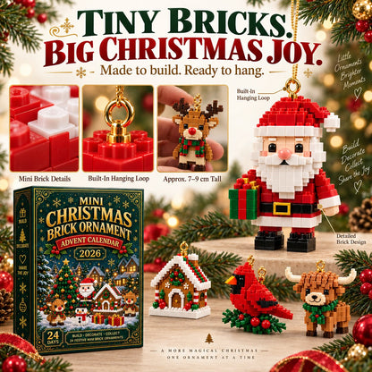 🎁🎁🎄24-Day Mini Christmas Brick Ornament Advent Calendar | 24 Unique Buildable Holiday Ornaments to Create, Hang & Keep 🧱
