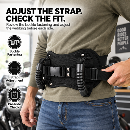 🏍️🤝 Ride Together – Motorcycle Passenger Grab Belt