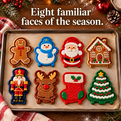 🎄 Christmas Cookie Cutter Set – 8 Festive Shapes for Holiday Baking 🍪✨