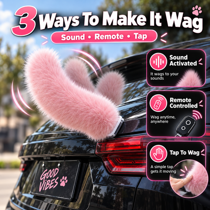 🪶🚗Interactive Wagging Car Tail – Rechargeable Fluffy Car Accessory