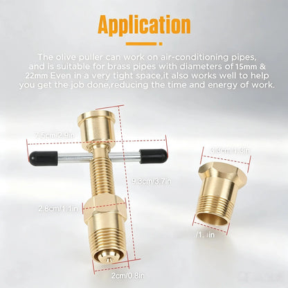 RDS SCM Compression Sleeve Puller Tool for 1/2' & 3/4' Brass Pipes, Rust-Resistant Ferrule Remover
