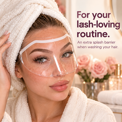 50-Pack Disposable Face Shields – Clear Adhesive Splash Guards for Hair Washing & Lash Care ✨