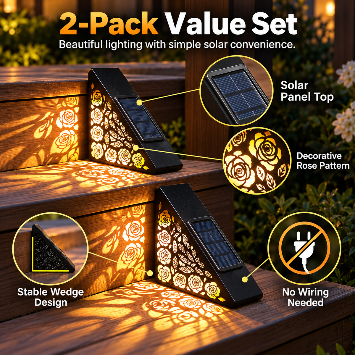 Hot sales🔥2-Pack Solar Step Lights Outdoor