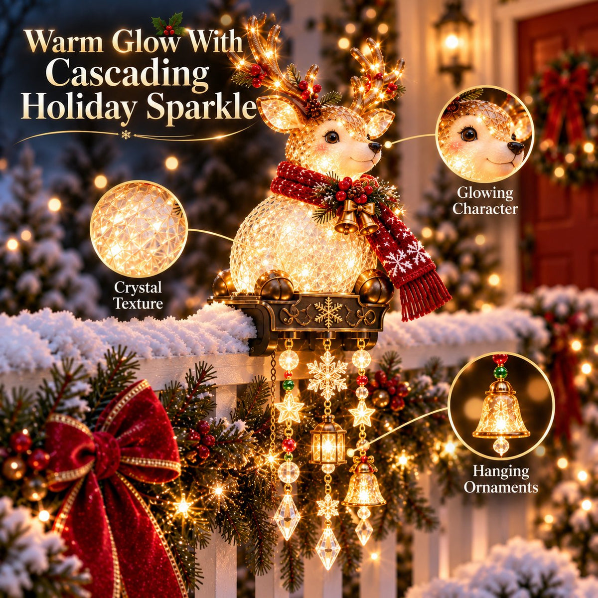 🎄Christmas Porch Railing Lights – 4 Festive Character Designs