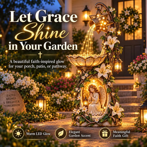 🔥Christmas Specials👼✨ Angel Starlight GardenFountainTM - Faith-inspiredLighted Outdoor Decor