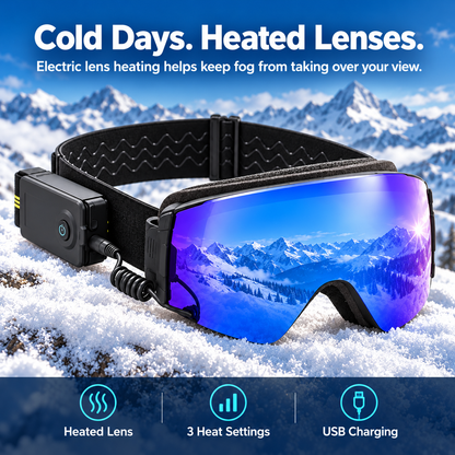 🎄 Heated Anti-Fog Ski Goggles –❄️ A Christmas Gift for Snow Lovers 🎁