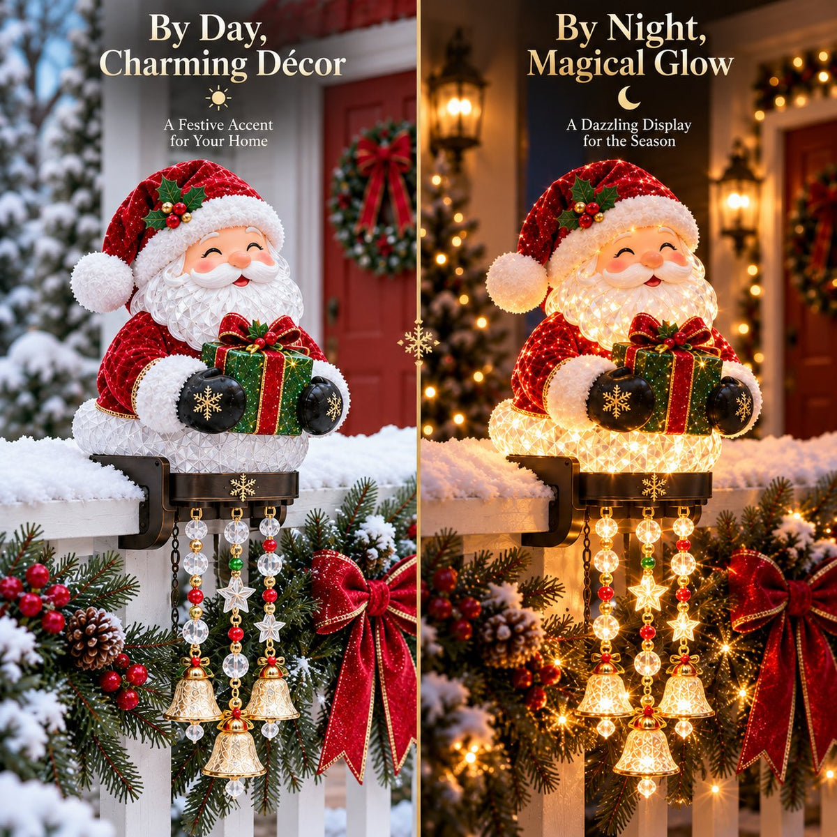🎄Christmas Porch Railing Lights – 4 Festive Character Designs