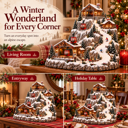 🏔️ Alpine Christmas Ski Village™ – Festive Mountain Holiday Display