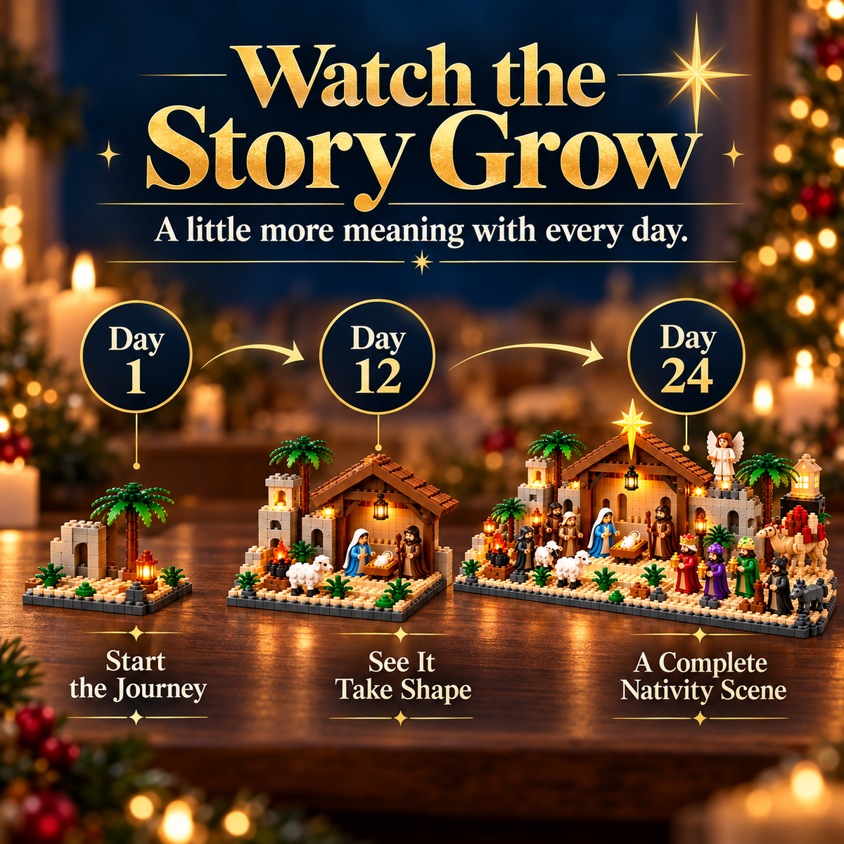 ✝️🎄 24-Day Nativity Advent Calendar – Build Your Own Magical Christmas Village! 🏠✨