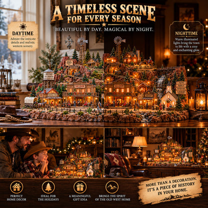 🤠🎄The Old Western Frontier – Lighted Miniature Western Village✨