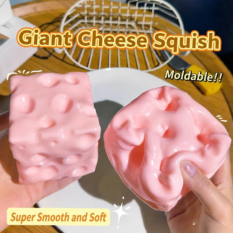 Cheese Cube Squishy Toy - Yellow, Pink, Red & Green
