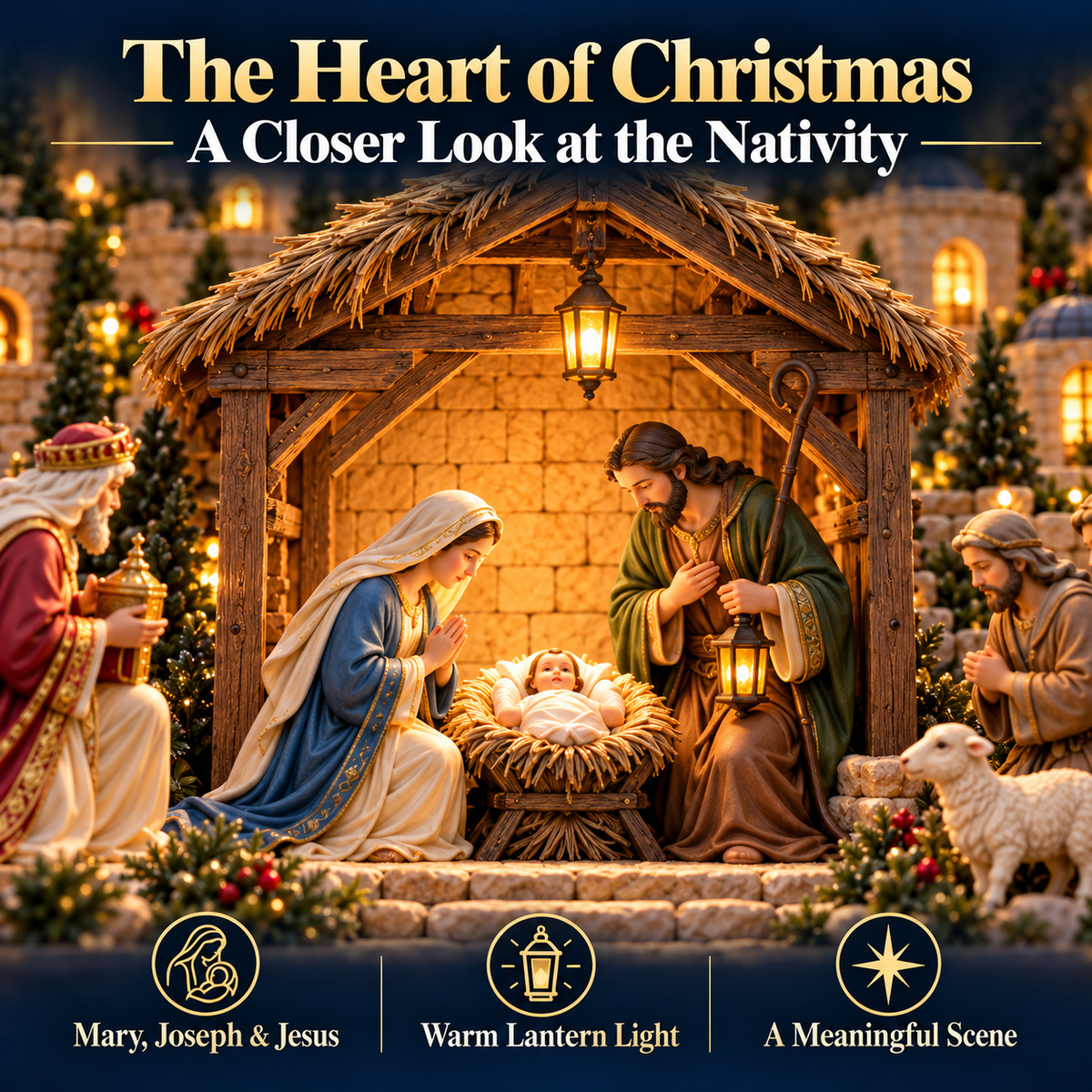 🎄✨ 3D Lighted Angel Nativity Centerpiece – Meaningful Christmas Mantel Decor