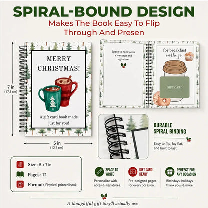 🔥 Christmas Gift Card Book – 12 Gift Card Pages & Personal Message Holder