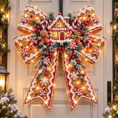 🎀 Last Day 50% OFF🔥Giant Light-Up Christmas Bows – Oversized Festive Door Decor ✨