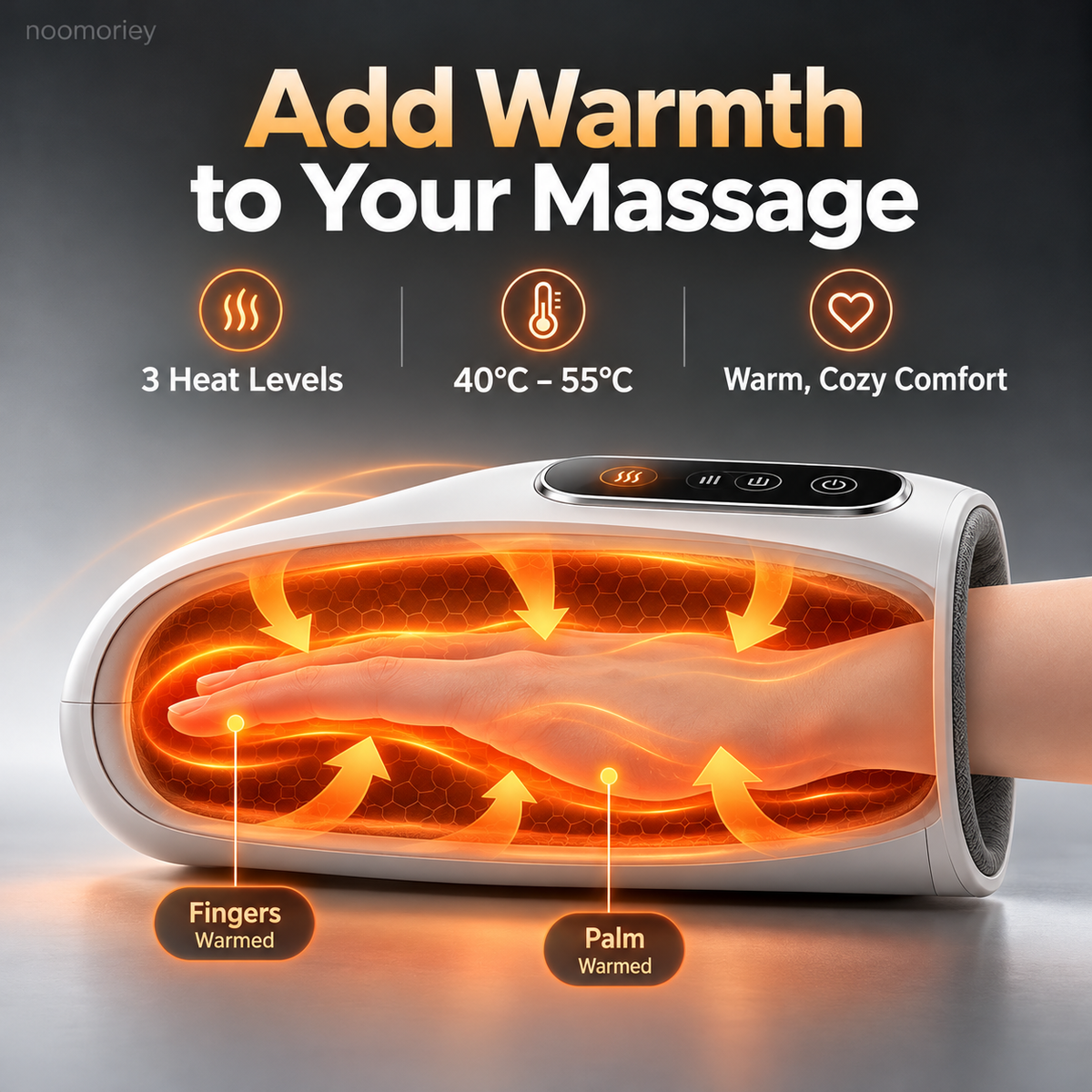 Hand Massager with 3 Massage Modes, Heat and Compression Function, for Arthritis, Relief of Carpal Tunnel and Trigger Finger Pain