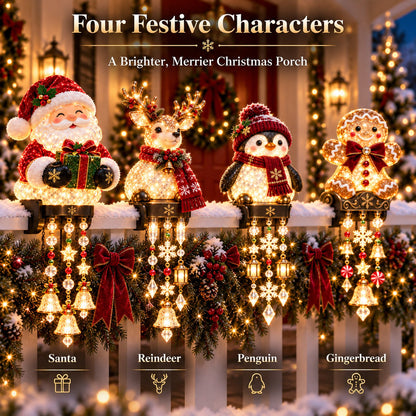 🎄Christmas Porch Railing Lights – 4 Festive Character Designs