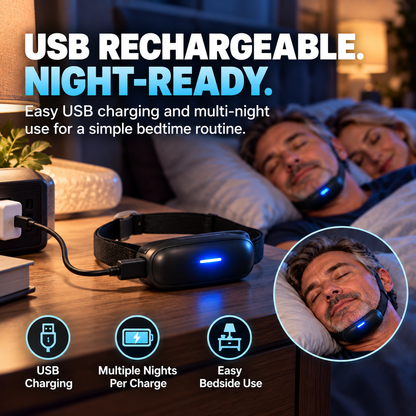 🌙💤 Smart Anti-Snoring Device – Automatic Snore Detection & Gentle Vibration Feedback | USB Rechargeable