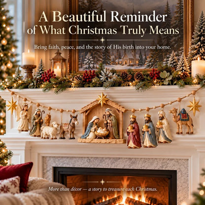 ✝️ 🎄 The Night Hope Was Born – Bethlehem Nativity Christmas Garland
