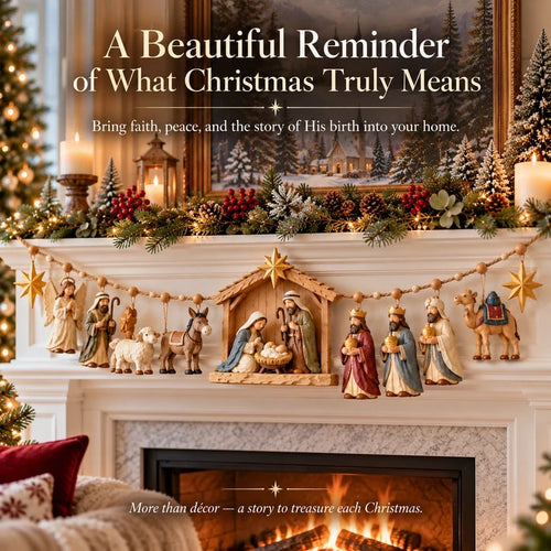 ✝️ 🎄 The Night Hope Was Born – Bethlehem Nativity Christmas Garland