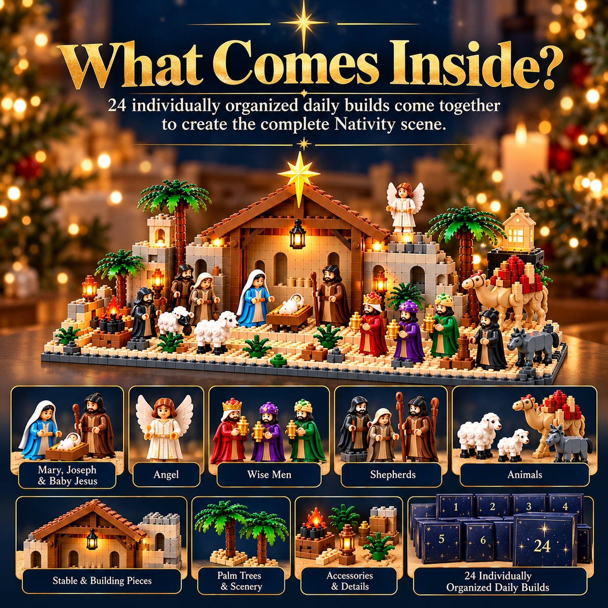 ✝️🎄 24-Day Nativity Advent Calendar – Build Your Own Magical Christmas Village! 🏠✨