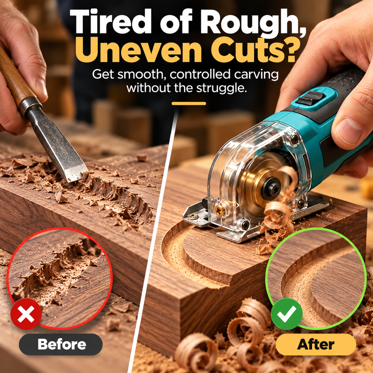 🔧Compact Precision Wood Carving Tool – Freeform Groove & Detail Cutter