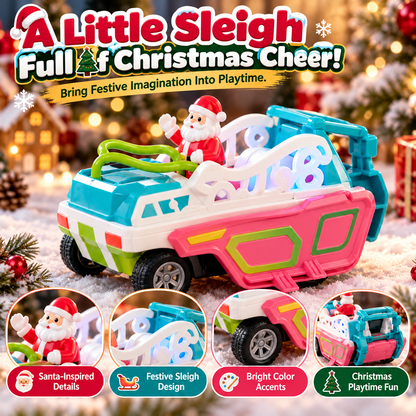 🎁2-in-1 Transforming Christmas Unicorn & Santa Sleigh – Magical Vehicle Transformation Toy & Holiday Gift ！！！