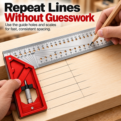 🛠️📐Precision Woodworking Layout Square – Multi-Function Angle & Marking Tool