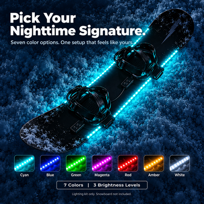 🏂 LED Snowboard Edge Light Kit ✨ 7 Color-Changing Lights – Turn Every Night Ride Into a Light Show