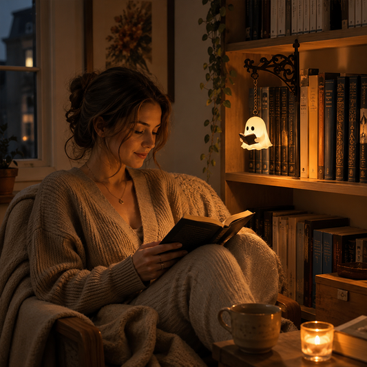 🔥Summer Sale 49% OFF🔥Cozy Reading Ghost Bookshelf Lamp