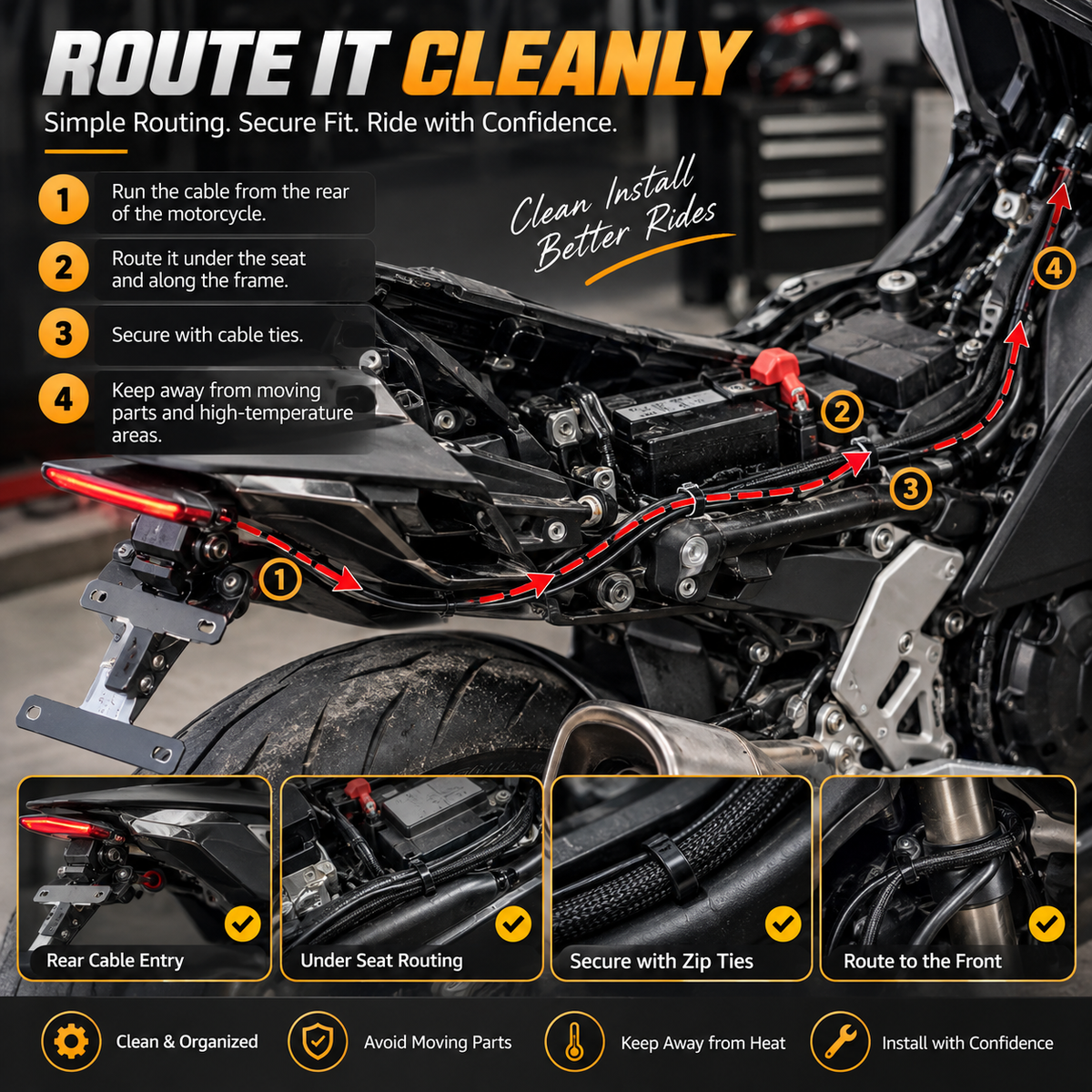 ⚙️Electric Adjustable Motorcycle Plate Bracket – Up to 160° Motorized Angle Control