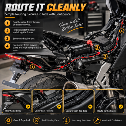⚙️Electric Adjustable Motorcycle Plate Bracket – Up to 160° Motorized Angle Control