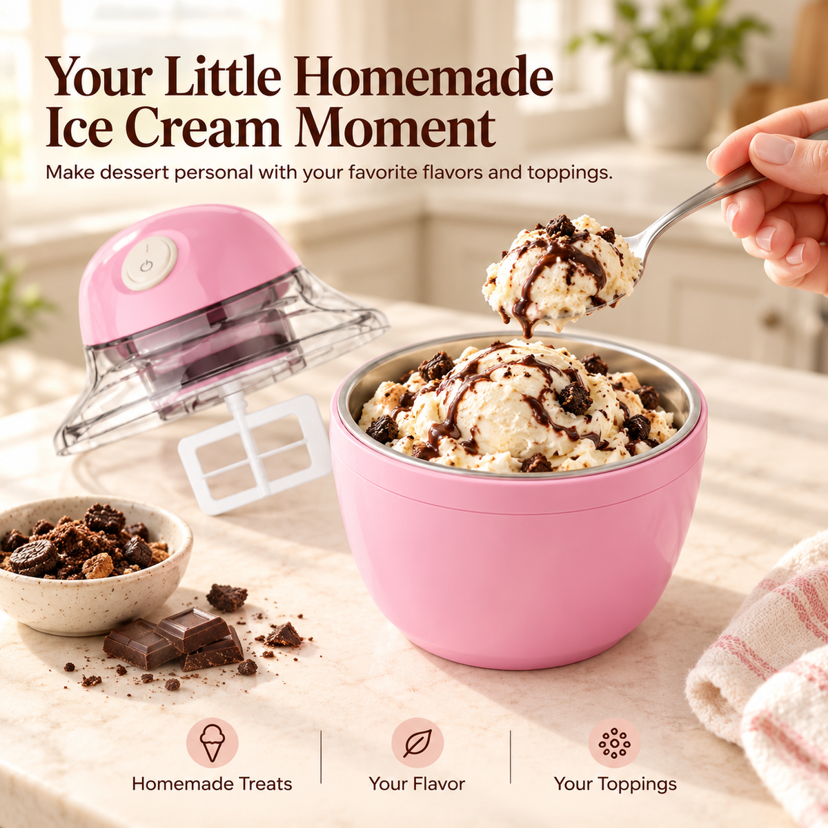🍦 Mini Ice Cream Maker Cup – Homemade Treats, Your Favorite Flavors