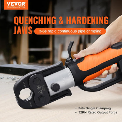 18V Electric Pipe Crimping Tool Press Tool Kit | 1/2' to 2' Copper Pipes, Compatible with ProPress, 6 VUS Press Jaws, 2pcs 4AH Battery & Fast Charger, Carrying Case