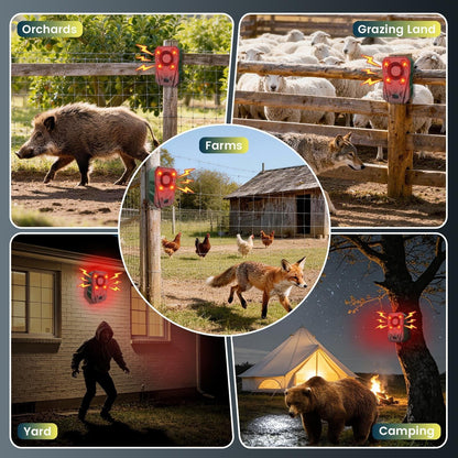 🚨Outdoor Solar-Powered Animal Repeller - 2000mAh USB Rechargeable, Motion Sensor Lights