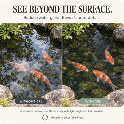 📸 Magnetic CPL Phone Camera Filter – Adjustable Polarizer for Reduced Glare & Reflections
