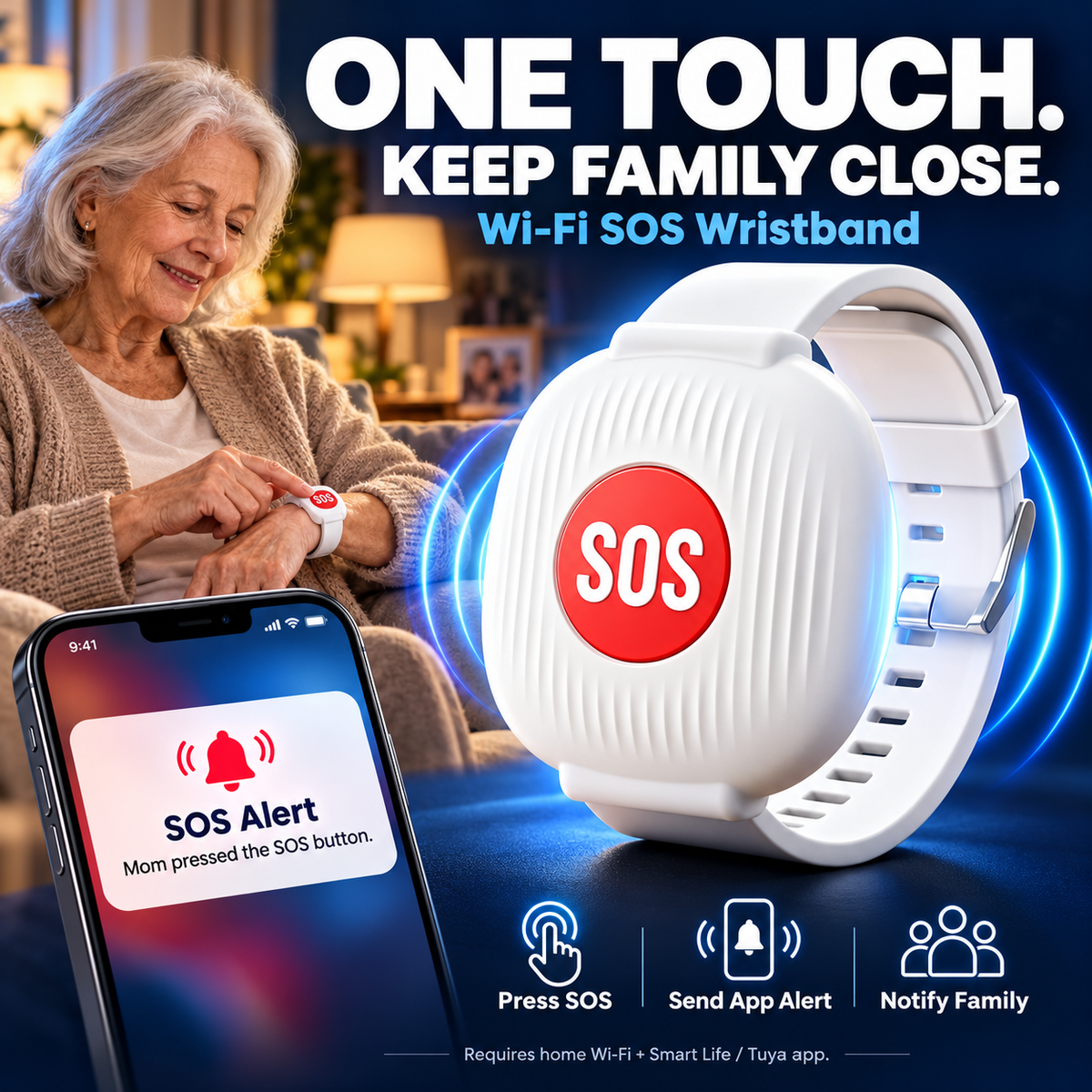 🔥🎁 Half-price offer: Safeguard the elderly—SOS emergency call wristband for seniors 🆘