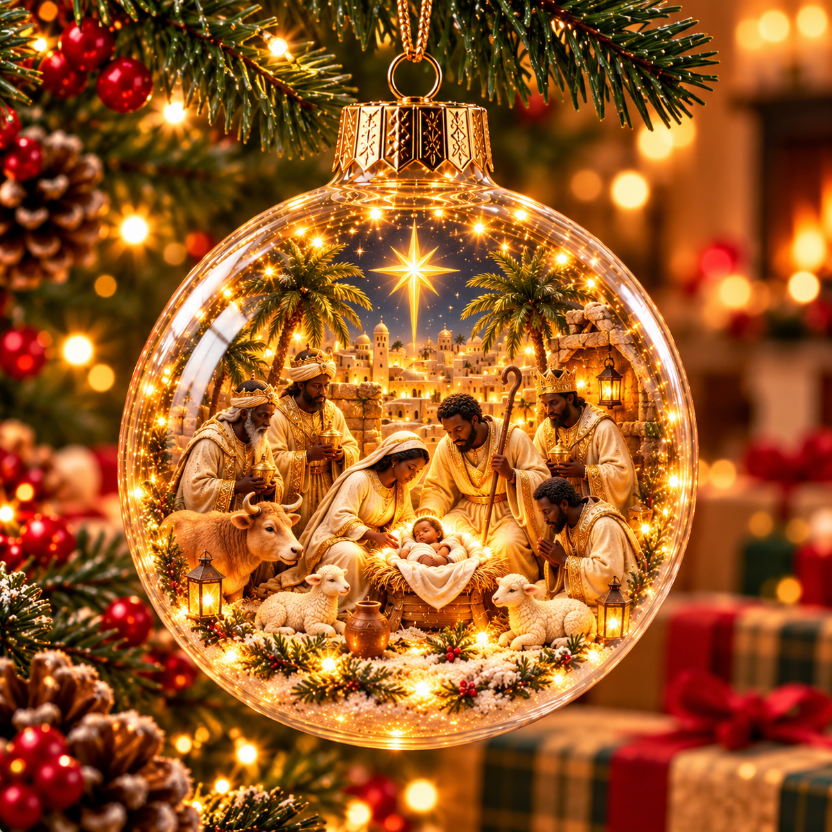 ✝️Christian Nativity Christmas Ornaments – 7-Piece Jesus Birth & Holy Night Collection