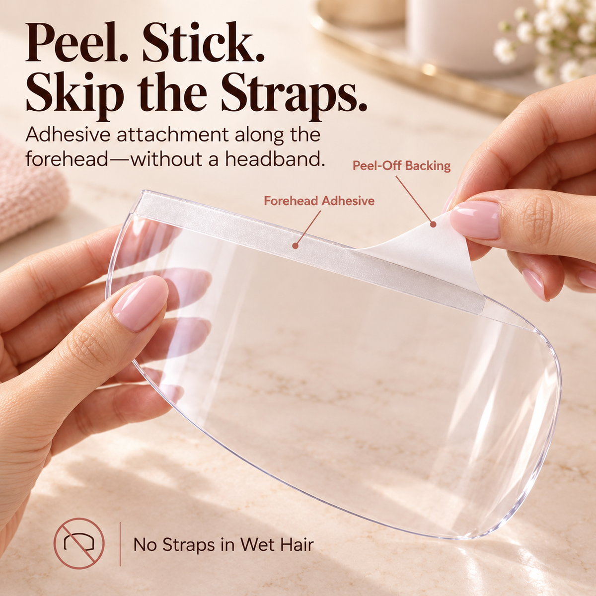 🚿💖 Keep Lashes Dry Shower Shield – No-Strap Lash Extension Protector