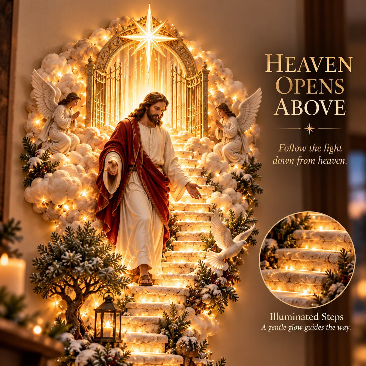 ✨ Last Day – 49% OFF!✨ Jesus Light of Heaven Christmas Wall Hanging✝️