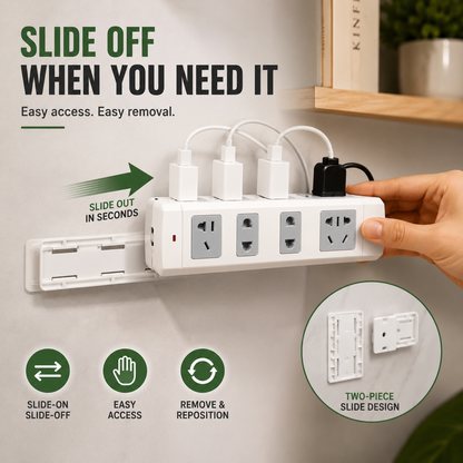 🔌Free Power Strip Holder – Peel, Stick & Organize