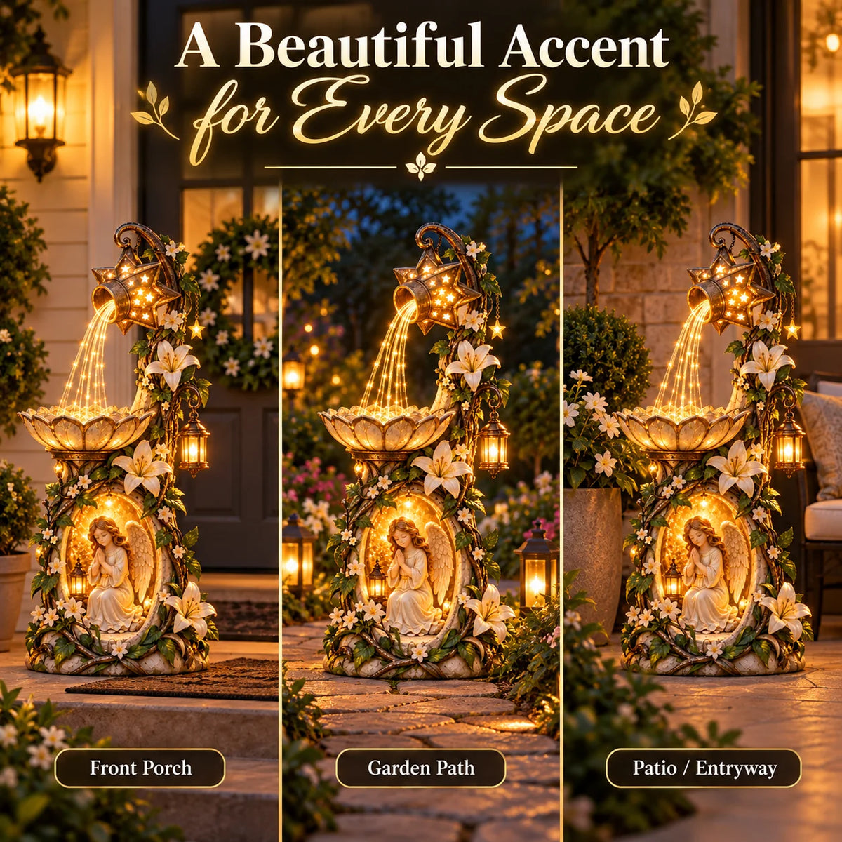 🔥Christmas Specials👼✨ Angel Starlight GardenFountainTM - Faith-inspiredLighted Outdoor Decor