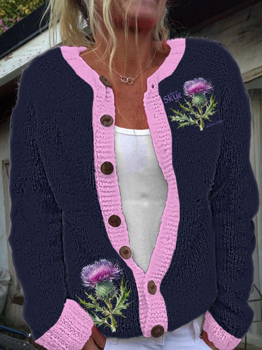 Women's Thistle Scottish Cardigan