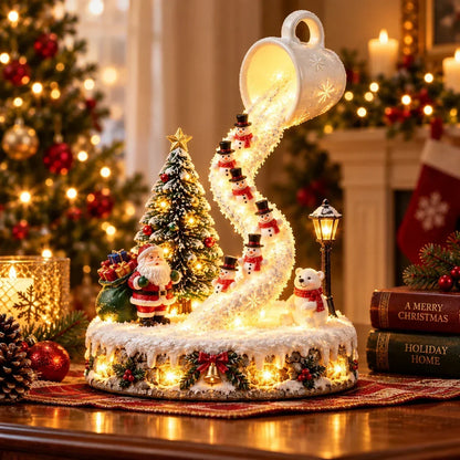 Enchanted Christmas Glow Collection – Lighted Santa Sleigh & Snowman Christmas Decor