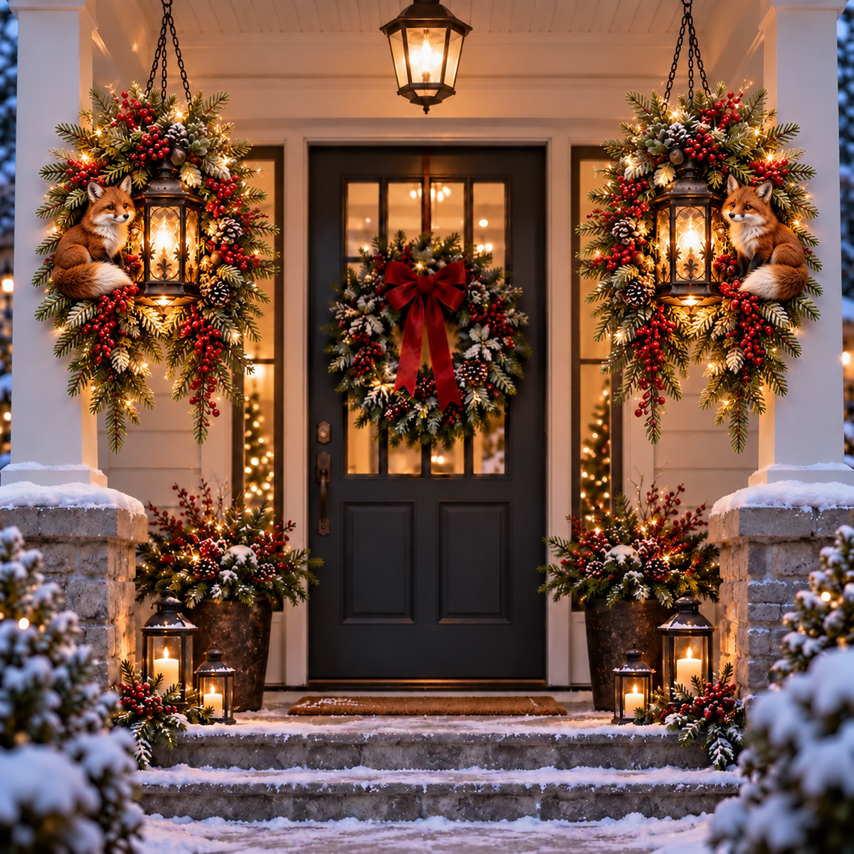 🎄 Light Up the Welcome | Pre-Lit Christmas Porch Lanterns