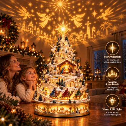 ✝️ Illuminated Nativity Christmas Village – Bethlehem Story Light-Up Holiday Centerpiece